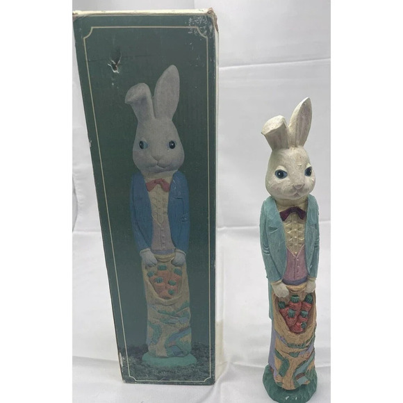 Vintage 12” Easter Bunny Figurine Chris/ Carrots Bunny Pencil ABC # 16870 - Picture 1 of 15